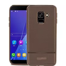 Чехол бампер IDOOLS Leather Fit Case для Samsung Galaxy A6 Plus 2018 Brown (Коричневый)