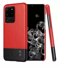Чехол бампер Imak Leather Fit для Samsung Galaxy S20 Ultra Black\Red (Черный\Красный)