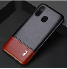 Чехол бампер Imak Leather Fit для Samsung Galaxy A40 Black\Brown (Черный\Коричневый)