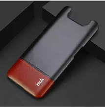 Чехол бампер Imak Leather Fit для Samsung Galaxy A90 Black\Brown (Черный\Коричневый)