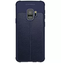 Чехол бампер Imak TPU Leather Pattern для Samsung Galaxy S9 Blue (Синий)