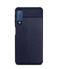Чехол бампер Imak TPU Leather Pattern для Samsung Galaxy A50s Blue (Синий)
