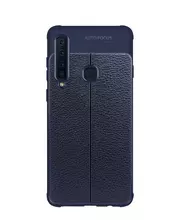 Чехол бампер Imak TPU Leather Pattern для Samsung Galaxy A9 2018 Blue (Синий)