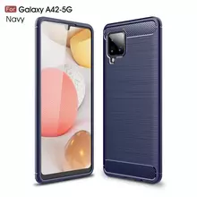 Чехол бампер Ipaky Carbon Fiber для Samsung Galaxy A42 Blue (Синий)