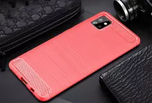 Чехол бампер Ipaky Carbon Fiber для Samsung Galaxy Note 10 Lite Red (Красный)