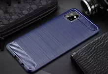 Чехол бампер Ipaky Carbon Fiber для Samsung Galaxy Note 10 Lite Blue (Синий)