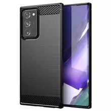 Чехол бампер Ipaky Carbon Fiber для Samsung Galaxy Note 20 Ultra Black (Черный)