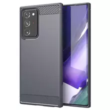 Чехол бампер Ipaky Carbon Fiber для Samsung Galaxy Note 20 Ultra Gray (Серый)