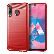 Чехол бампер Ipaky Carbon Fiber для Samsung Galaxy A20s Red (Красный)