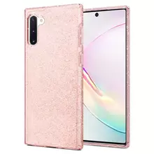 Чехол бампер Spigen Liquid Crystal Glitter для Samsung Galaxy Note 10 Rose Quartz (Розовый кварц) 628CS27372