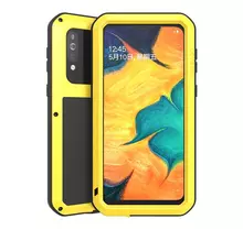 Противоударный металлический Чехол бампер Love Mei Powerful для Samsung Galaxy M30 Yellow (Желтый)