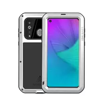 Противоударный металлический Чехол бампер Love Mei Powerful для Samsung Galaxy A8 2018 A530F Silver (Серебро)