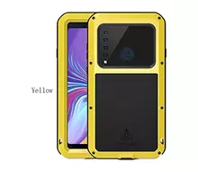 Противоударный металлический Чехол бампер Love Mei Powerful для Samsung Galaxy A9 2018 Yellow (Желтый)