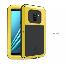 Противоударный металлический Чехол бампер Love Mei Powerful для Samsung Galaxy A6 2018 Yellow (Желтый)