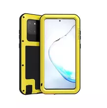Противоударный металлический Чехол бампер Love Mei Powerful для Samsung Galaxy Note 10 Lite Yellow (Желтый)