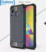 Чехол бампер Rugged Hybrid Tough Armor Case для Samsung Galaxy M20 (2019) Navy Blue (Темно-синий)