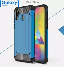 Чехол бампер Rugged Hybrid Tough Armor Case для Samsung Galaxy M20 (2019) Sky Blue (Небесно-голубой)