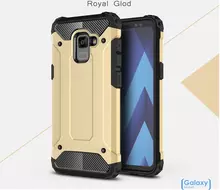 Чехол бампер Rugged Hybrid Tough Armor Case для Samsung Galaxy A6 2018 Black / Gold (Черный / Золотой)