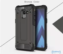Чехол бампер Rugged Hybrid Tough Armor Case для Samsung Galaxy A6 Plus 2018 Black/Bronze (Черный / Бронзовый)