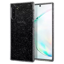 Чехол бампер Spigen Liquid Crystal Glitter Samsung Galaxy Note 10 Crystal Quartz (Прозрачный кварц)