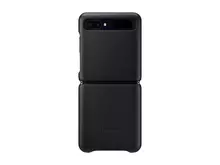 Оригинальный Чехол бампер Samsung Leather Back Cover Samsung Galaxy Z Flip Black (Черный) EF-VF700LBEGUS