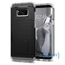 Чехол бампер Spigen Case Crystal Wallet для Samsung Galaxy S8 Black (Черный)