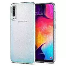 Чехол бампер Spigen Liquid Crystal Glitter для Samsung Galaxy A30s Crystal Quartz (Прозрачный кварц)