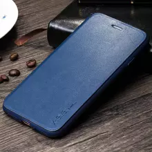 Чехол книжка X-Level Leather для Samsung Galaxy A70 Blue (Синий)