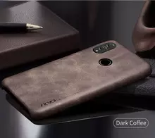 Чехол бампер X-Level Leather для Samsung Galaxy M11 Dark Coffe (Кофейный)