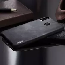 Чехол бампер X-Level Leather для Samsung Galaxy A20 Black (Черный)