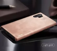 Чехол бампер X-Level Leather для Samsung Galaxy A70 Gold (Золотой)