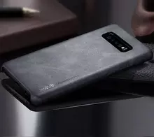 Чехол бампер X-Level Leather для Samsung Galaxy A90 Black (Черный)