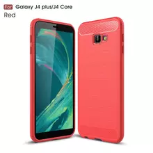 Чехол бампер Ipaky Carbon Fiber для Samsung Galaxy J4 Plus Red (Красный)