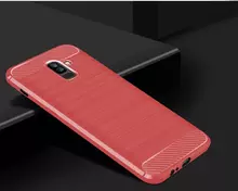 Чехол бампер Ipaky Carbon Fiber для Samsung Galaxy J6 Prime Red (Красный)