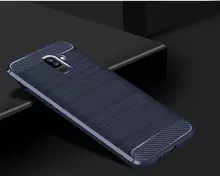 Чехол бампер Ipaky Carbon Fiber для Samsung Galaxy J6 Plus Blue (Синий)