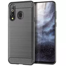 Чехол бампер Ipaky Carbon Fiber для Samsung Galaxy M10 Gray (Серый)