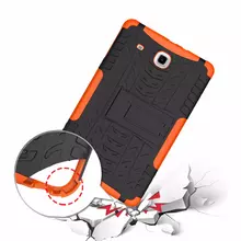 Чехол бампер для Samsung Galaxy Tab E 9.6 SM-T560 T561 KAMII Shockproof & High Impact Resistant Heavy Duty Hybrid Case with Kickstand Black+Orange