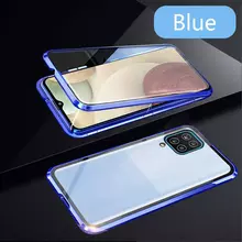 Чехол бампер для Samsung Galaxy M32 Anomaly Magnetic 360 With Glass Blue (Синий)