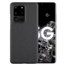 Чехол бампер для Samsung Galaxy S20 Ultra Anomaly Carbon Plaid Black (Черный)