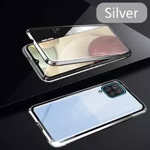 Чехол бампер для Samsung Galaxy M22 Anomaly Magnetic 360 With Glass Silver (Серебристый)