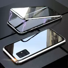 Чехол бампер для Samsung Galaxy A02s / A03s Anomaly Magnetic 360 With Glass Silver (Серебристый)