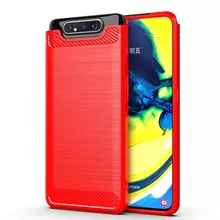 Чехол бампер Ipaky Carbon Fiber для Samsung Galaxy A90 Red (Красный)