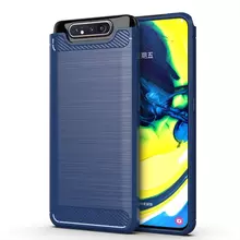 Чехол бампер Ipaky Carbon Fiber для Samsung Galaxy A90 Blue (Синий)