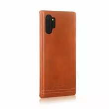 Премиальный чехол бампер с натуральной кожи Pierre Cardin Classic Back Case для Samsung Galaxy Note 10 Plus Light-Brown (Светло-коричневый) PCL-P03