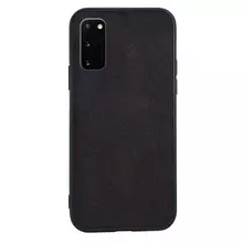 Премиальный чехол бампер для Samsung Galaxy A03s Anomaly Alcantara Black (Черный)