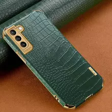 Чехол бампер для Samsung Galaxy S21 FE Anomaly Silicone (с микрофиброй) Dark Green (Темно Зеленый)