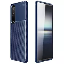 Чехол бампер iPaky Carbon Fiber для Samsung Galaxy S22 Ultra Blue (Синий)
