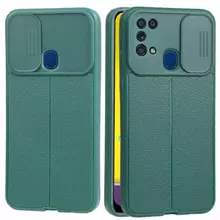Чехол бампер для Samsung Galaxy M30s Anomaly Leather Fit Pro (шторка на камеру) Green (Зеленый)