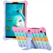 Силиконовый чехол бампер Ainiyo Pop It cover для планшета Samsung Galaxy Tab A7 Lite 8.7&quot; SM-T220 T225 2021 Розовая радуга