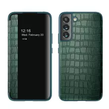 Кожаный чехол книжка для Samsung Galaxy S22 Anomaly Luxury Crocodile Pattern Leather Book Green (Зеленый)